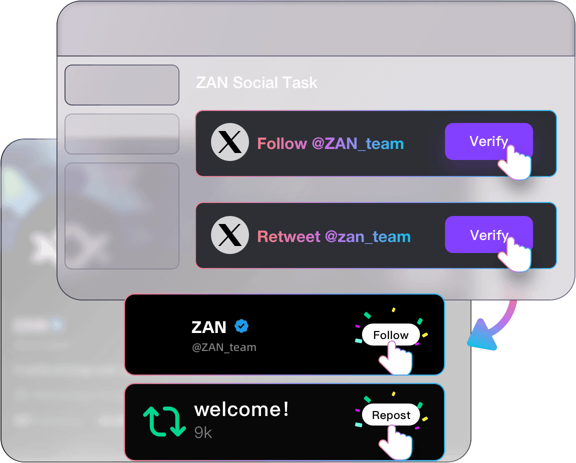 Follow ZAN on X (Twitter) and retweet the post.